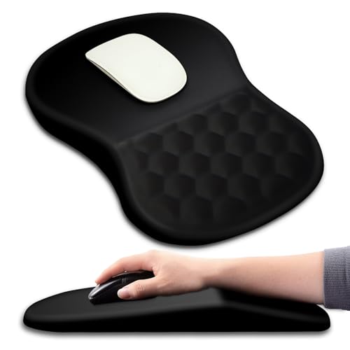 Hokafenle Ergonomic Mouse Pad Wrist Support with Massage Design, Wrist Rest Pain Relief Mousepad with Memory Foam&Non-Slip...