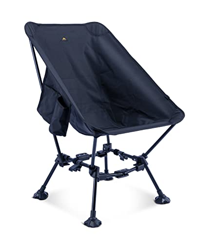 iClimb Two-Heights Light Compact Comfortable Camping Folding Beach Chair with Anti-Sinking Large Feet and Carry Bag