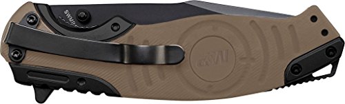 Smith & Wesson M&P SWMP13GLS 8.2in High Carbon S.S. Folding Knife with 3.5in Serrated Clip Point Blade and Aluminum Handle...