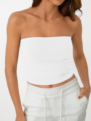 AUTOMET Tube Tops Strapless Crop Tops Basic Backless Sleeveless Bandeau Going Out Cute Summer Clothes Spring Outfits 2026