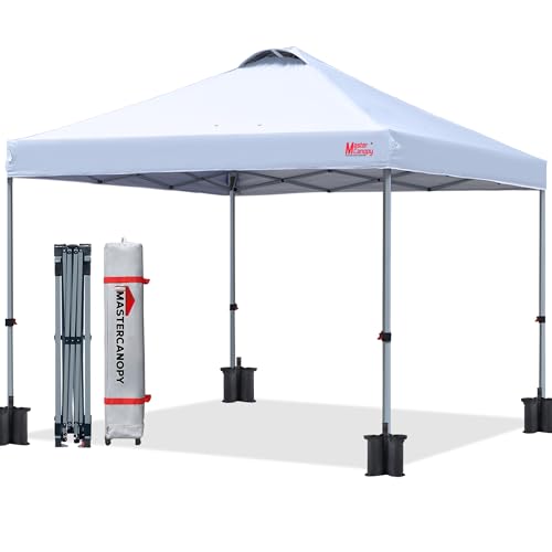 MASTERCANOPY Durable Pop-up Canopy Tent with Roller Bag (White)