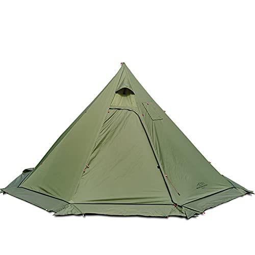 4 Persons 5lb Lightweight Tipi Hot Tents with Stove Jack, 7'3" Standing Room, Teepee Tent for Hunting Family Team Backpack...