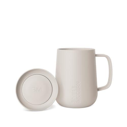Simple Modern Voyager Signature Mug | Travel Coffee Tumbler with 360° Lid and Handle | Ceramic-Lined Insulated Stainless S...