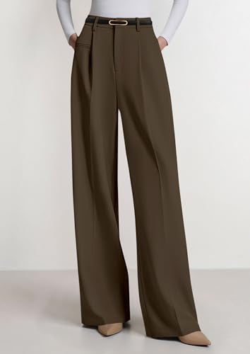PRETTYGARDEN Womens Wide Leg Dress Pants 2026 Business Casual Flowy Work Palazzo Pants High Waisted Slacks Trousers