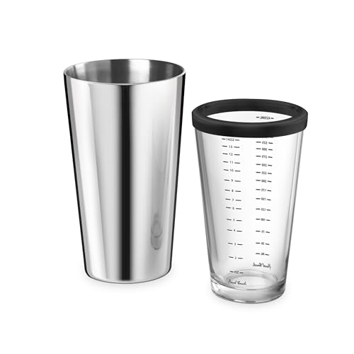 Final Touch Double-Wall Boston Shaker Set - Stainless Steel Mixing Glass with Silicone Seal - BPA-Free, Compact Storage - ...