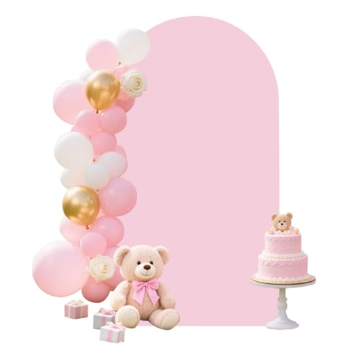 Light Pink Arch Backdrop Spandex Cover for 7.2ft Stand Frame Arch Covers Stretchy Backdrop Fabric for Wedding Bridal Showe...