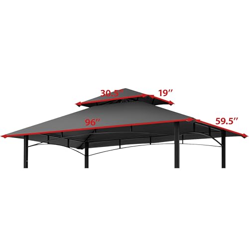 Coastshade Replacement Gill Gazebo BBQ Canopy Top for Model #L-GG001PST-F,8x5 Gazebo Grill Canopy BBQ Gazebos Top Only(Gray)