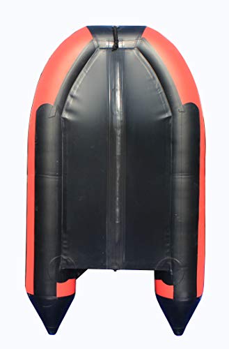 Boatify 8.9 ft Inflatable Boat Raft Dinghy Pontoon Boat with Aluminum Floor-Red
