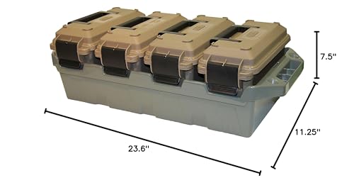 MTM AC4C 4- can Ammo Crate, Convenient size, Stackable, easy carry and transport of 30 caliber ammo, Rugged tactical carry...