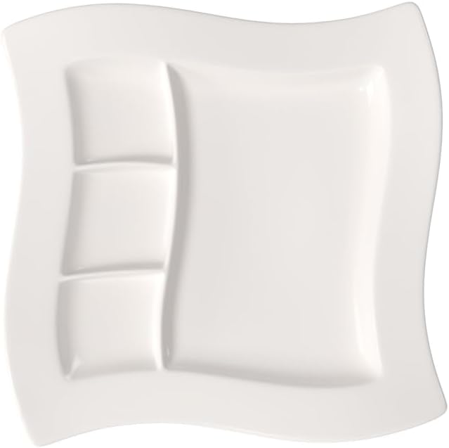 Villeroy & Boch New Wave Grill Plate, 10.5 in, Premium Porcelain, White
