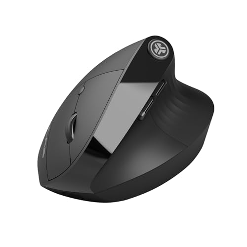 JLab JBuds Ergonomic Vertical Mouse, Reduce Strain, Connect Via Bluetooth or USB Wireless Dongle, Multi-Device Toggle Up t...