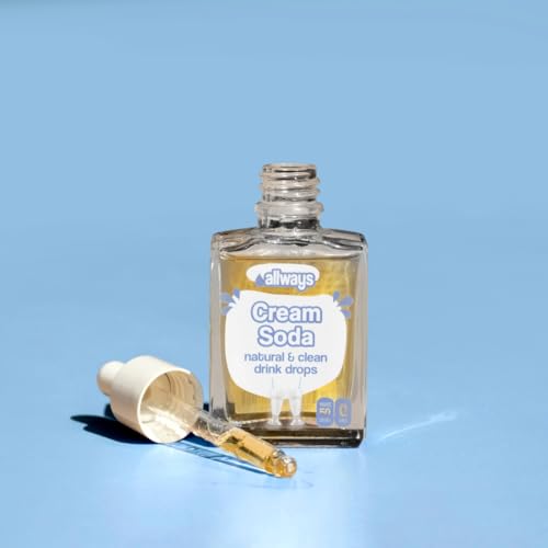Allways Drops Natural Cream Soda Water Enhancer | Sugar-Free, Zero Calories, Monk Fruit Sweetened | Glass Bottle for On-th...