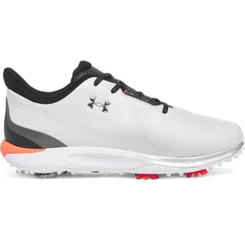 Under Armour Men's Drive Fade Golf Cleats, (100) Halo Gray/Black/Metallic Silver, 11.5, US