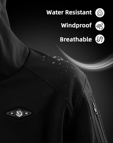 WASOTO Heated Jackets for Men with 9V 18400mAh Battery Pack Included Windproof Waterproof for Snowboarding