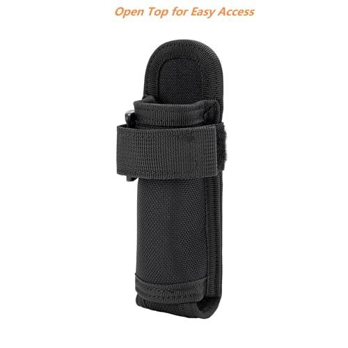 TACNEX Open Top Flashlight Holder Nylon Pouch Duty Belt MOLLE Torch Holster Tactical Light Carry Case Tool Carrier Gear Sh...