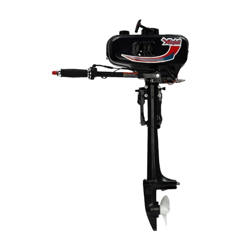 Outboard Motor, 2 Stroke 52CC 1.45KW Fuel Oil Outboard Boat Motor Engine Heavy Duty Fishing Boat Motor Engine with Water C...