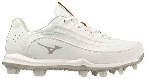 Mizuno Women's Finch Elite 6 Low TPU Softball Cleat, White, 8.5