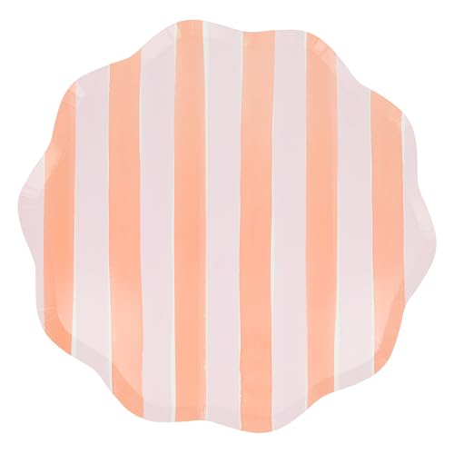Meri Meri Pastel Striped Paper Plates (Pack of 8), Colorful & Disposable Plates for Party, Pastel Party Plates Available a...