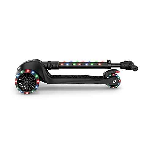 Jetson 3-Wheel Light-Up Kick Scooter, Lights on Stem & Wheels, Height Adjustable Handlebar, Rear Brake, Foldable, Ages 3+