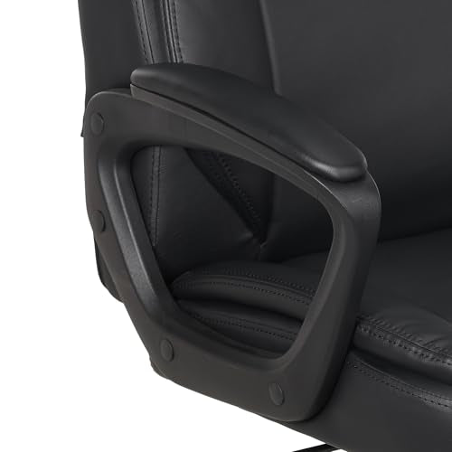 Amazon Basics Classic Puresoft PU Padded Mid-Back Height Adjustable Office Computer Desk Chair with Armrest, 26"D x 23.75"...