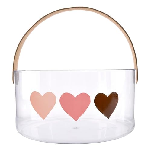 Santa Barbara Design Studio Valentines Day Ice Bucket with Handle Acrylic Champagne Bucket, 8.25" D x 4" H, Hearts
