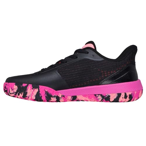 Skechers Women's Go Train Arch Fit Viper Court Pro-Pickleball Sneaker, Black/Hot Pink, 9.5