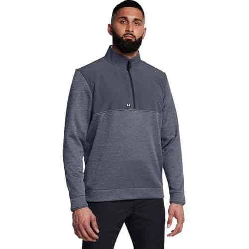 Under Armour Men's Drive Storm SweaterFleece Half Zip, (044) Downpour Gray / / White, X-Large