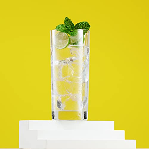 Godinger Highball Drinking Glasses, Italian Made Tall Glass Cups, Water Glasses Drinking Set, Cocktail Glasses - 14oz, Set...