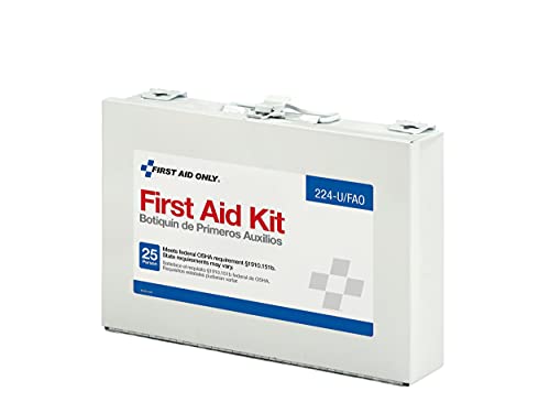 First Aid Only 224-U/FAO OSHA-Compliant 25-Person Emergency First Aid Kit for Office, Home Renovation, Job Sites, and Cons...