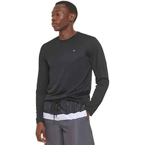 Calvin Klein Men's Standard Light Weight Quick Dry Long Sleeve 40+ UPF Protection Active Top