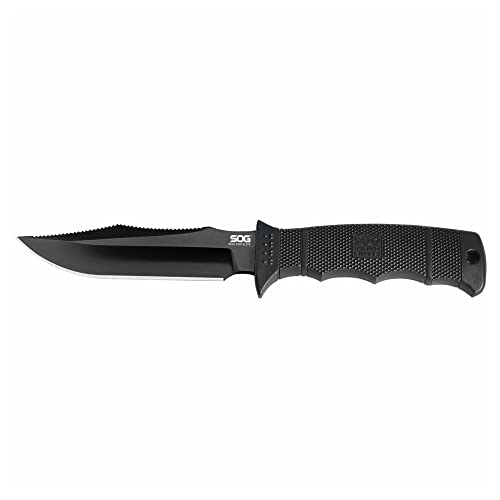 SOG Fixed Blade Knives with Sheath - SEAL Pup Elite Survival Knife, Hunting Knife w/ 4.85 Inch AUS-8 Bowie Knife Blade for...