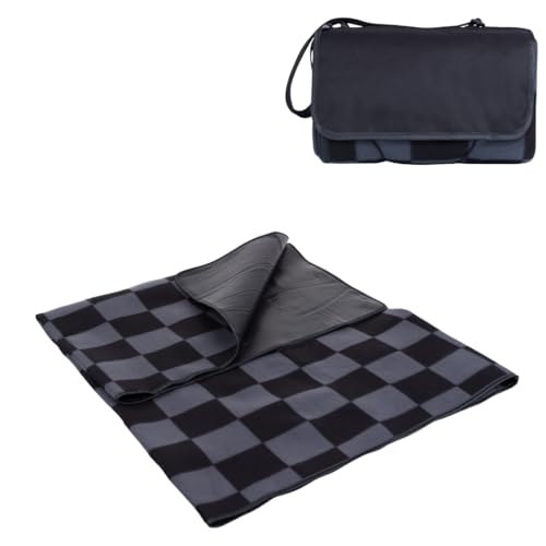 Picnic TIME Outdoor Picnic Blanket Tote, 59"x51" Foldable Beach & Camping Blanket with Soft Fleece, Water-Resistant Botto...