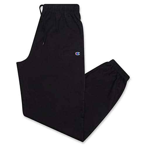 Champion Big and Tall Lightweight Sweatpants for Men - Jersey Cotton Jogger Pants Black