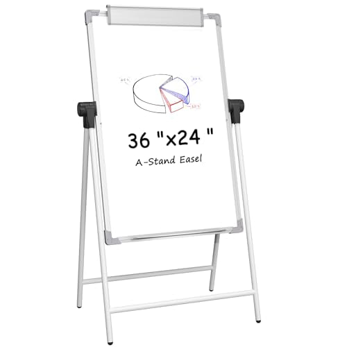 (Bundle of 2 Set) MaxGear Large White Board with Stands, 36" x 24" Big Easel Whiteboard Double Sided Easel Dry Erase Board...