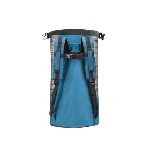 SCUBAPRO Sport 65 Mesh Dive Bag with Roll Top Closure and Side Zipper for Snorkeling and Scuba Diving Gear, Denim Blue Color Fabric