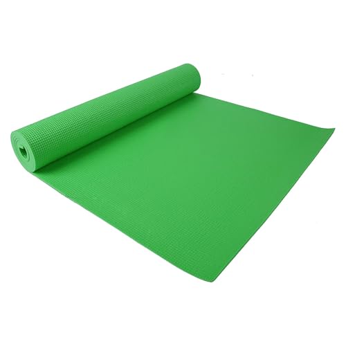 Fitvids 1/4-Inch High Density Thick Non Slip Yoga Mat with Knee Pad and Carrying Strap for Workout, Pilates, Gym Home Exercise, Green