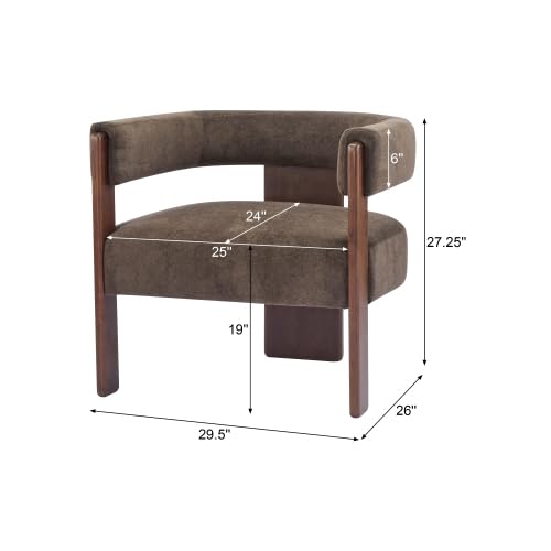 Christopher Knight Home Nettie Modern Accent Chair for Living Room, Velvet Fabric Single Lounge Sofa Chair with Wooden Fra...