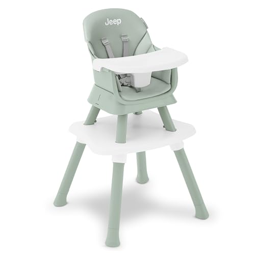 Jeep Milestone 6-in-1 High Chair by Delta Children - High Chair Converts to Stool, Booster Seat, Toddler Chair, Activity T...
