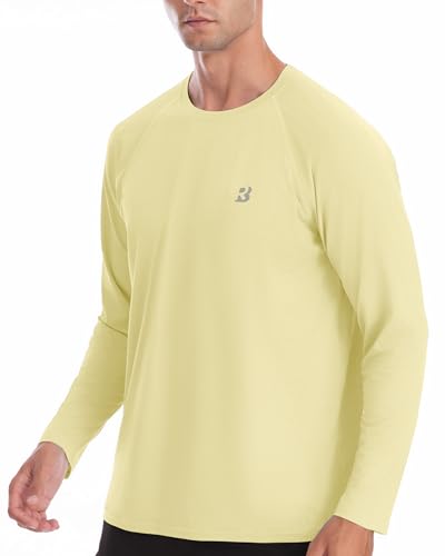 Roadbox Men's UPF 50+ Rash Guard Long Sleeve, Cool Dry UV Sun Protection Water T-Shirts, Lightweight Fishing Hiking Shirts