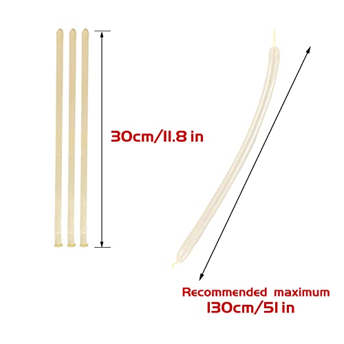 KAWKALSH 260 Clear Long Balloons for Animals, Thickening Skinny Latex Twisting for Arch Modeling Magic Clown Birthday Wedd...
