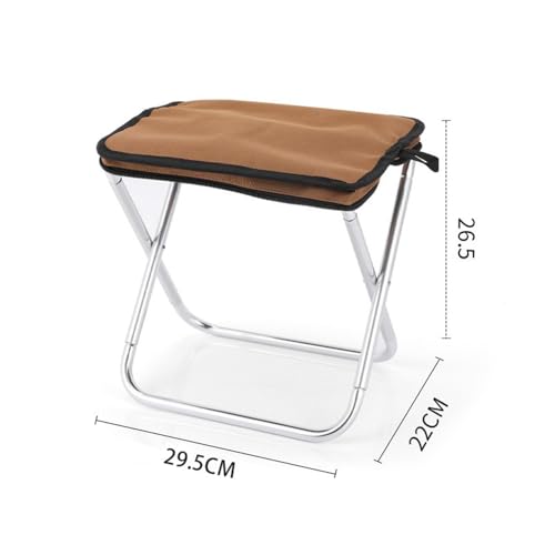 Hangbag Folding Chair for Camping, Portable Folding Stool, Outdoor Collapsible Camping Chairs, Brown