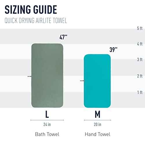Sea to Summit AirLite Towel, Ultralight Camping and Travel Towel, Large (24 x 47 inches), Outback Orange