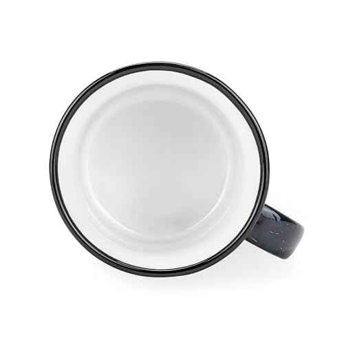 Camco Life is Better at The Campsite Ceramic Coffee Mug - Microwave and Dishwasher Safe - Features Speckled Blue Background with Life is Better at the Campsite Design - Coffee Cup Holds 14oz. (53473)