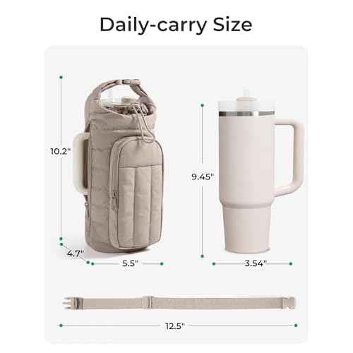 BAGSMART Water Bottle Holder Bag with Strap, 40/32 oz Crossbody Bag Gym Accessories, Sling Purses for Women