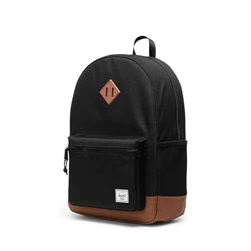 Herschel Supply Co. Heritage Backpack, Black/Saddle Brown (Limited Edition), Youth-26L