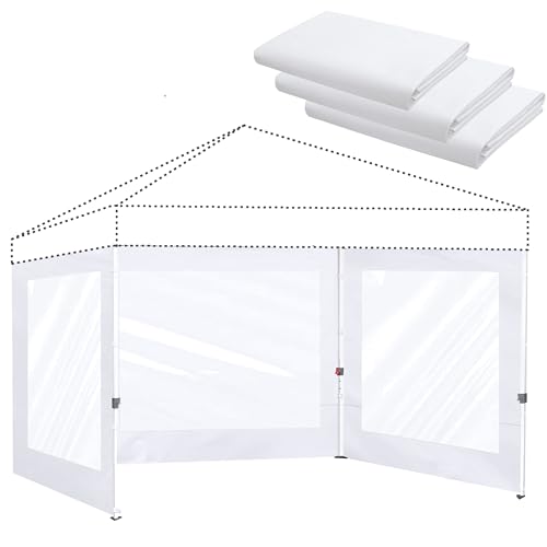 Clear Canopy Sidewalls for 12x12 Pop Up Tent,3 Pack Sunwalls Only,(White)