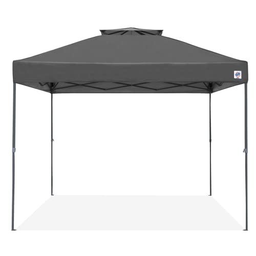 E-Z UP Patriot ONE-UP Technology Vented Shelter, 10' x 10', Steel Grey