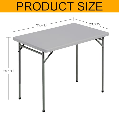 FROASISPRO Folding Table 3ft Rectangular All-Occasion Plastic Folding Event Table for Indoor and Outdoor, Portable Desk, C...