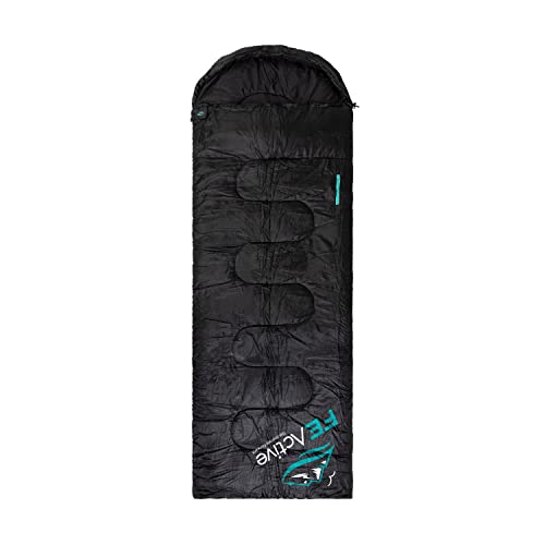 FE Active Camping Sleeping Bag - 3-4 Seasons Extra Long or Lightweight Hooded, Warm Outdoor Compact & Lightweight Sleeping...