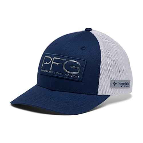 Columbia Unisex PFG Hooks Mesh Ball Cap-High Crown, Carbon/Silver, XX-Large